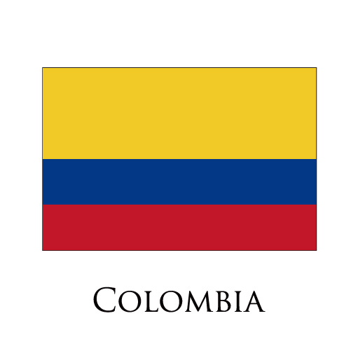 Colombia flag logo iron on paper